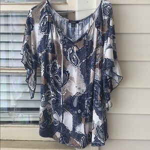 Paisley patterned espresso tunic
